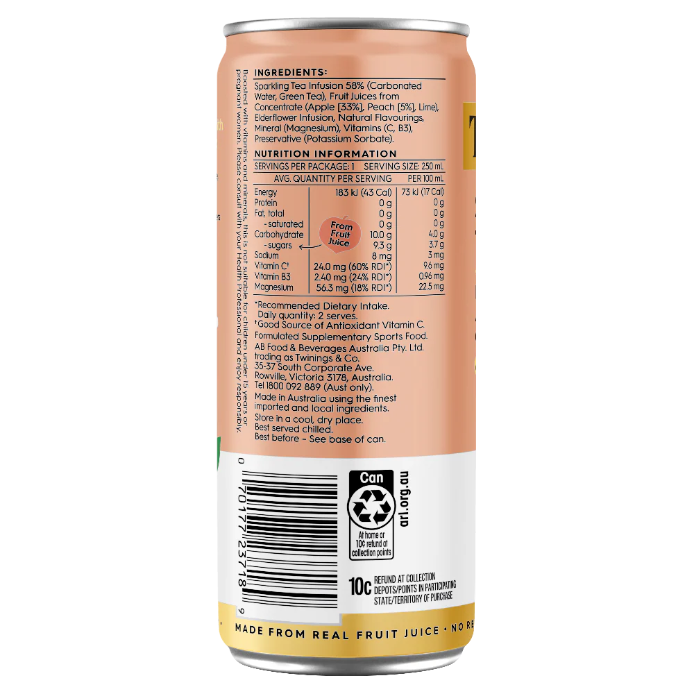Sparkling Tea Peach Apple Refresh Tea 250ml - Image 3